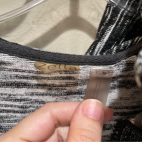 Zella Marled Space Dyed Zip-Up Hoodie Black White Size XS - Picture 10 of 11